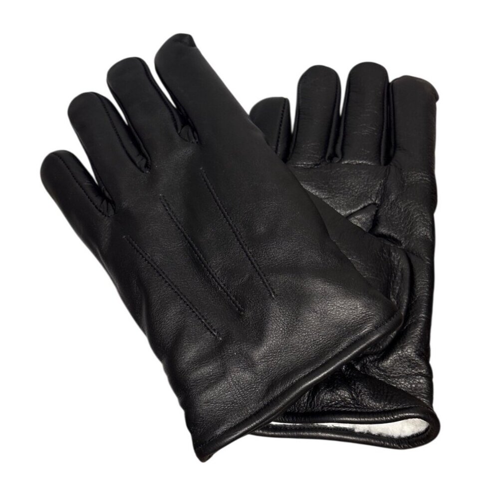Hakson Winter Dressing Gloves M Black Cowhide Leather & Artificial Fur Lining